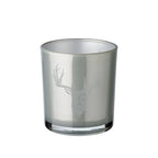 Set de 2 verres à bougies Eto (hauteur 8 cm, Ø 7 cm), gris, lanterne avec motif cerf EDZARD-SHOP.com
