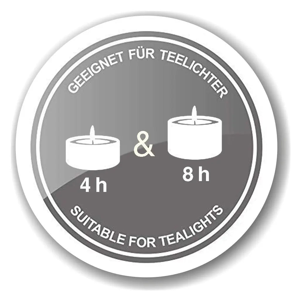 Set de 2 verres à bougies chauffe-plat Tani (hauteur 8 cm, ø 7 cm), gris, lanterne avec motif sapin EDZARD-SHOP.com