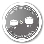 Set de 2 verres à bougies chauffe-plat Ted (hauteur 8 cm, ø 7 cm), extérieur vert / intérieur or, lanterne motif cerf EDZARD-SHOP.com