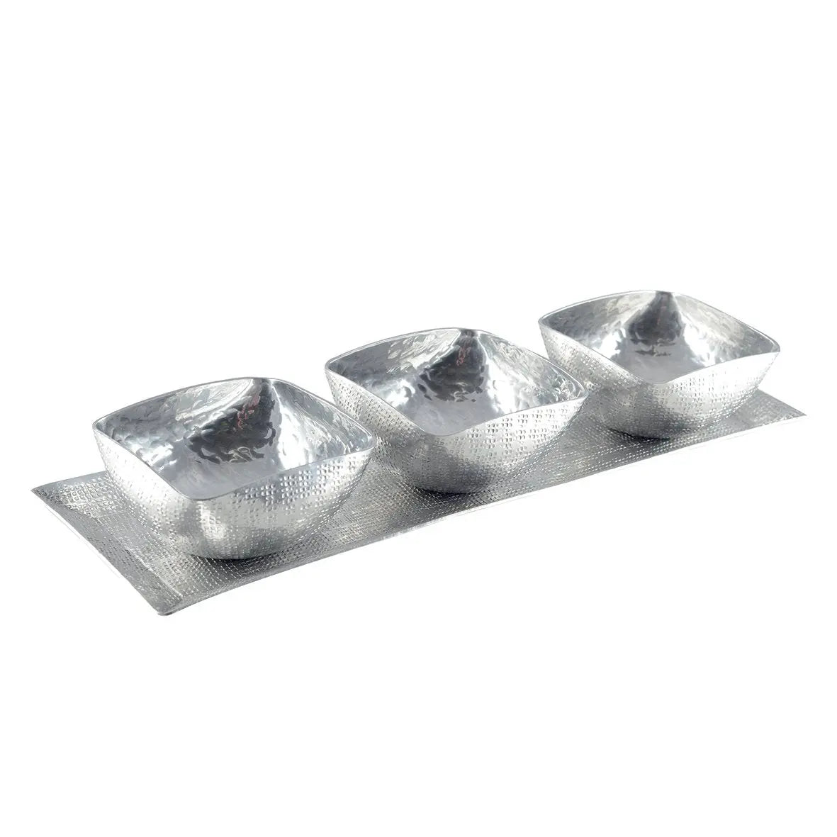 Set de 3 coupelles sur plateau en aluminium AULICA