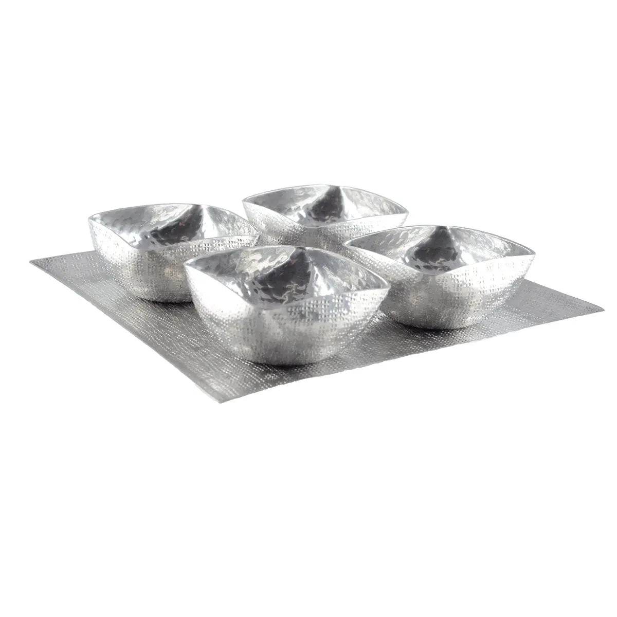 Set de 4 coupelles sur plateau en aluminium AULICA