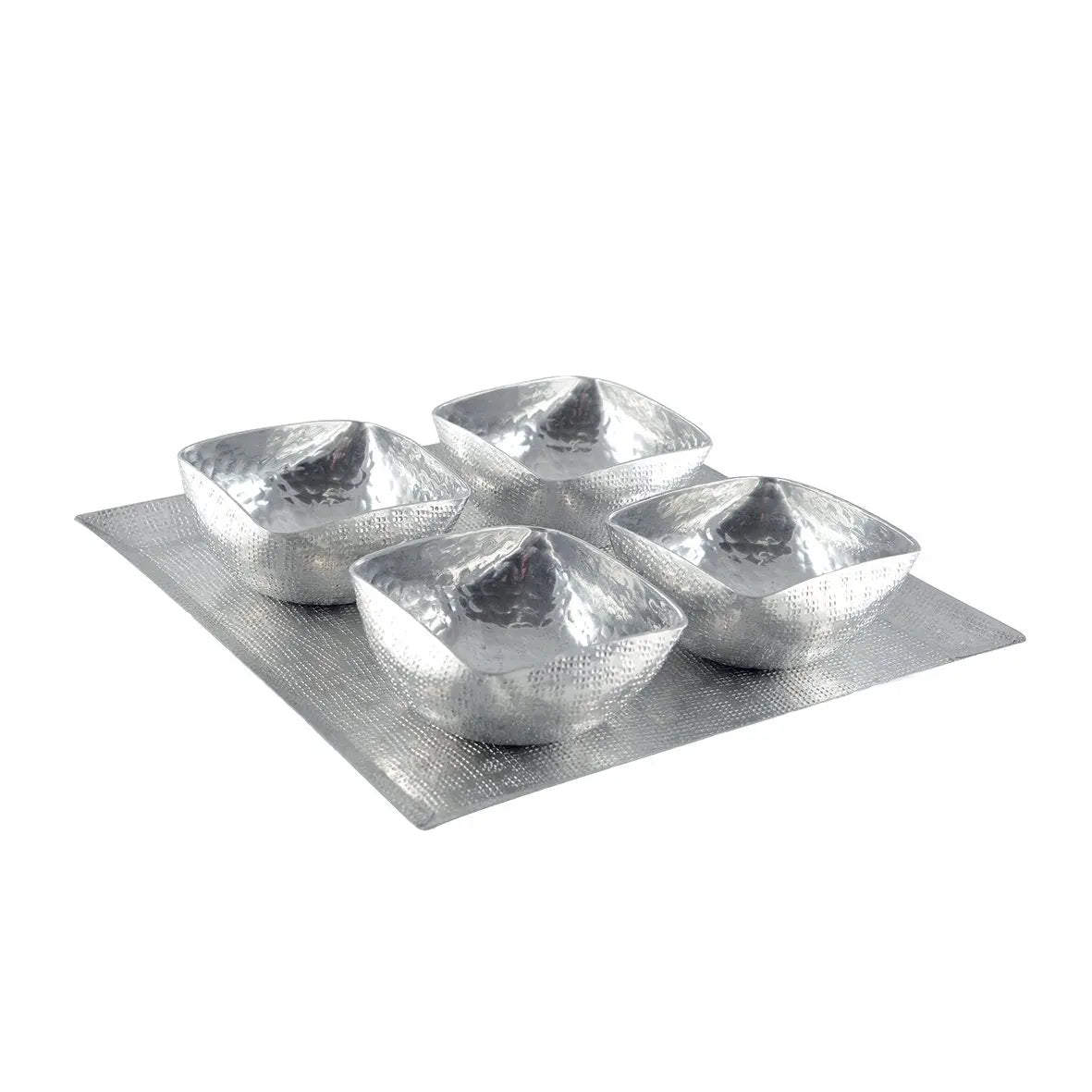 Set de 4 coupelles sur plateau en aluminium AULICA