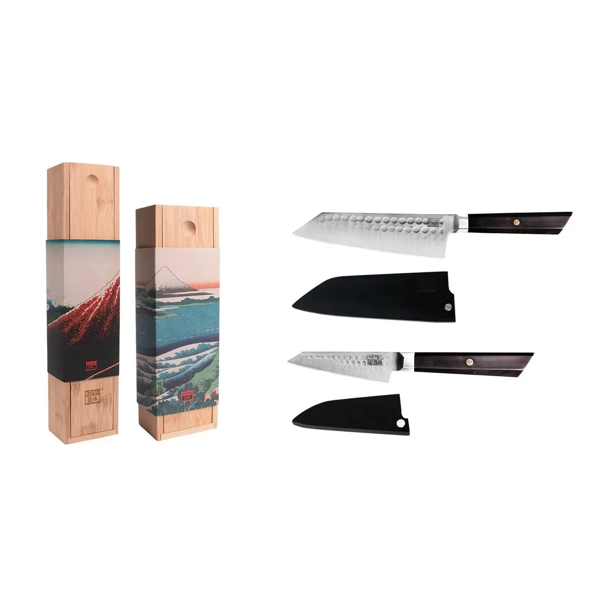 Set of knives - The Bunka Starter Set : 2 knives  (Bunka Paring knife 90mm + Bunka Santoku 170mm) KOTAI kitchen