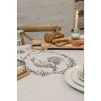 Sets de table lot de 6 48x33 cm set de table coq en coton beige Clayre & Eef.