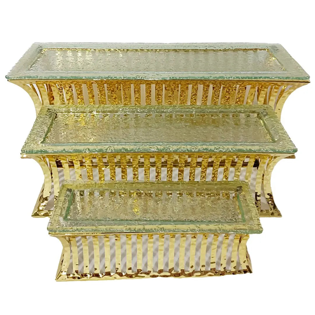 Supports à dessert dorés - lot de 3 AULICA