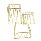 Supports buffet carrés dorés - lot de 3 AULICA