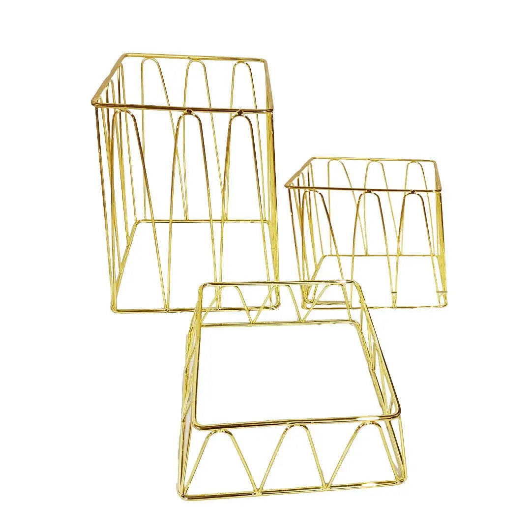 Supports buffet carrés dorés - lot de 3 AULICA