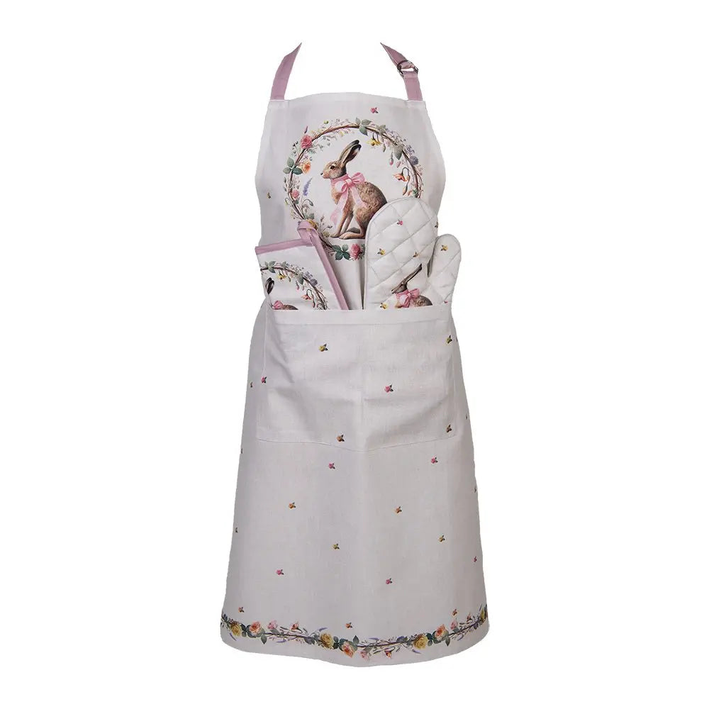 Tablier de cuisine 70x85 cm Beige Coton Clayre & Eef.