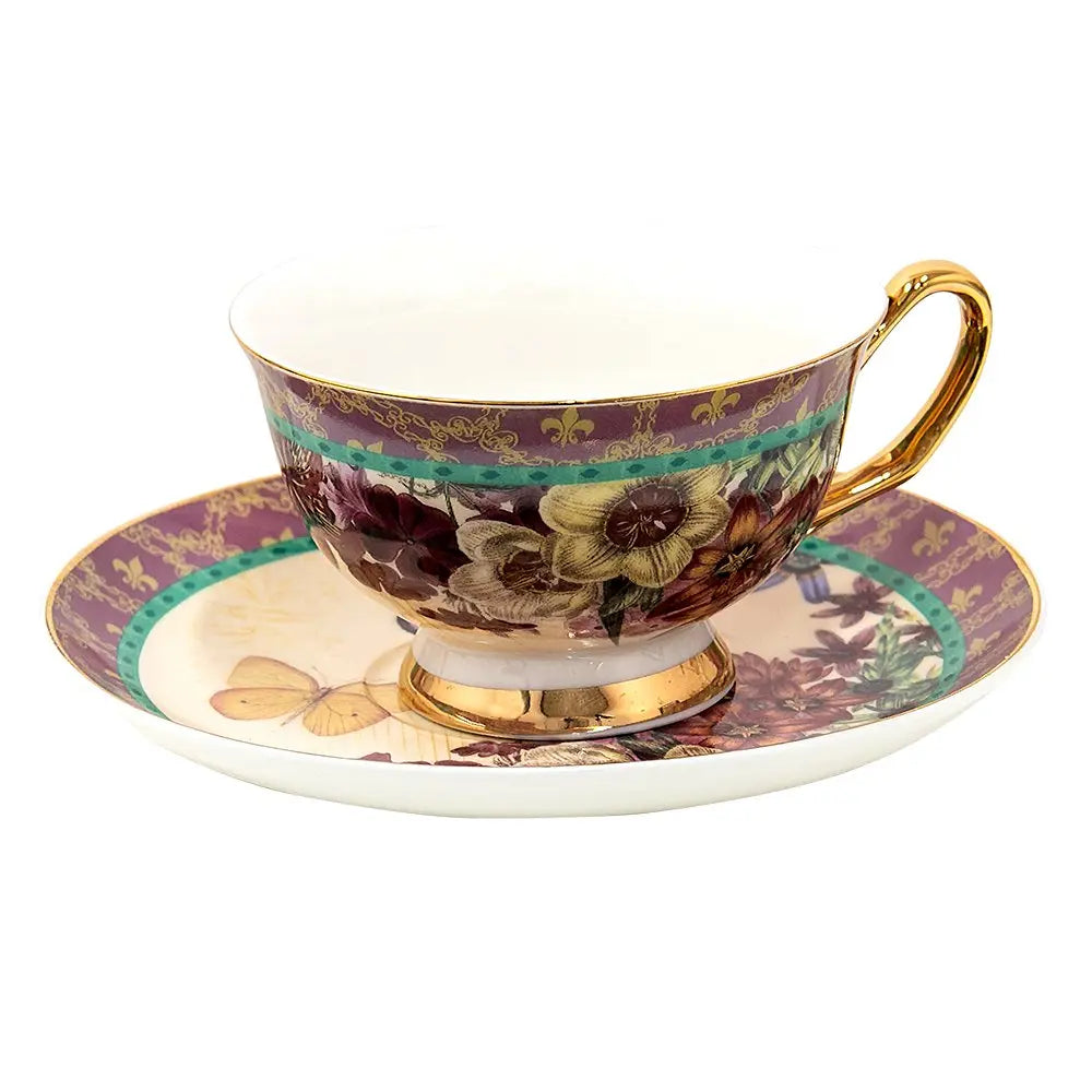 Tasse et soucoupe 12x10x6 cm / Ø 15x2 cm / 200 ml Clayre & Eef.