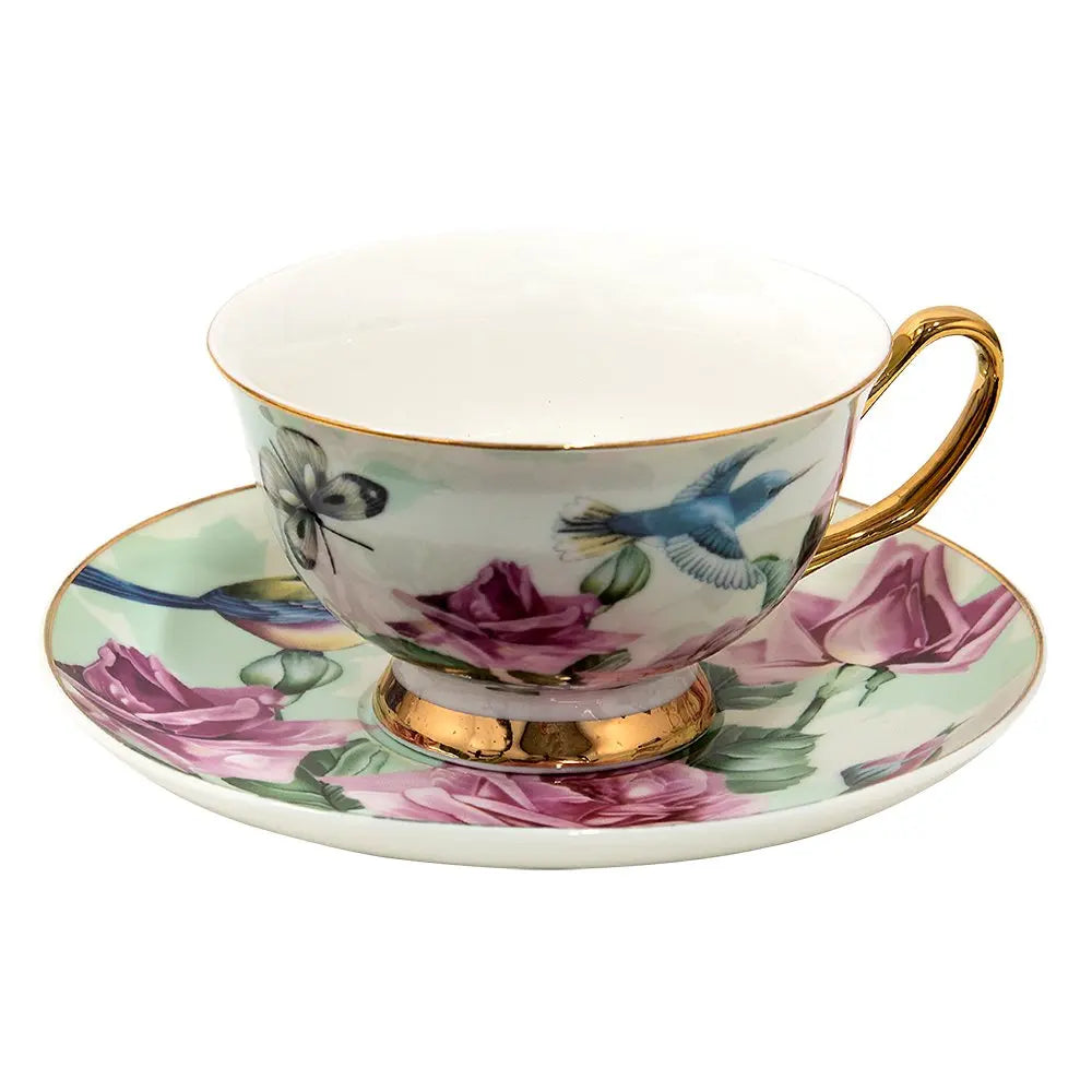 Tasse et soucoupe 12x10x6 cm / Ø 15x2 cm / 200 ml Clayre & Eef.