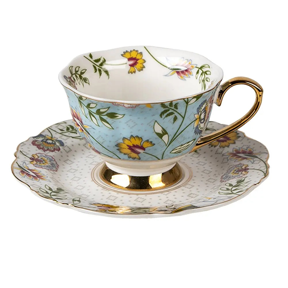 Tasse et soucoupe 12x9x6 cm / Ø 15x2 cm / 200 ml Clayre & Eef.