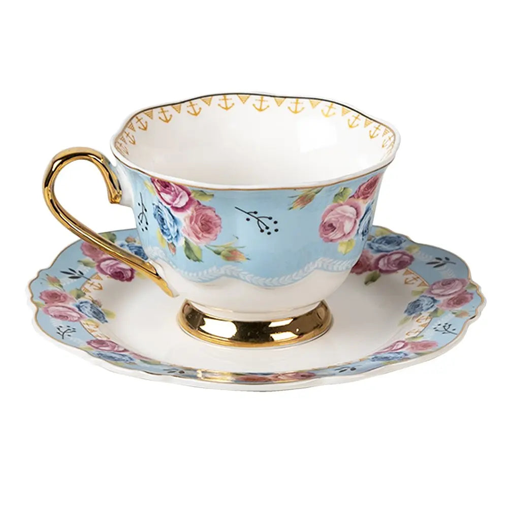 Tasse et soucoupe 12x9x7 cm / Ø 15x2 cm / 160 ml Clayre & Eef.