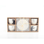 Tasses à café avec soucoupes chat noir et blanc - lot de 4 AULICA