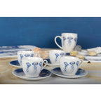 Tasses à café avec sous tasses méduse - lot de 4 AULICA