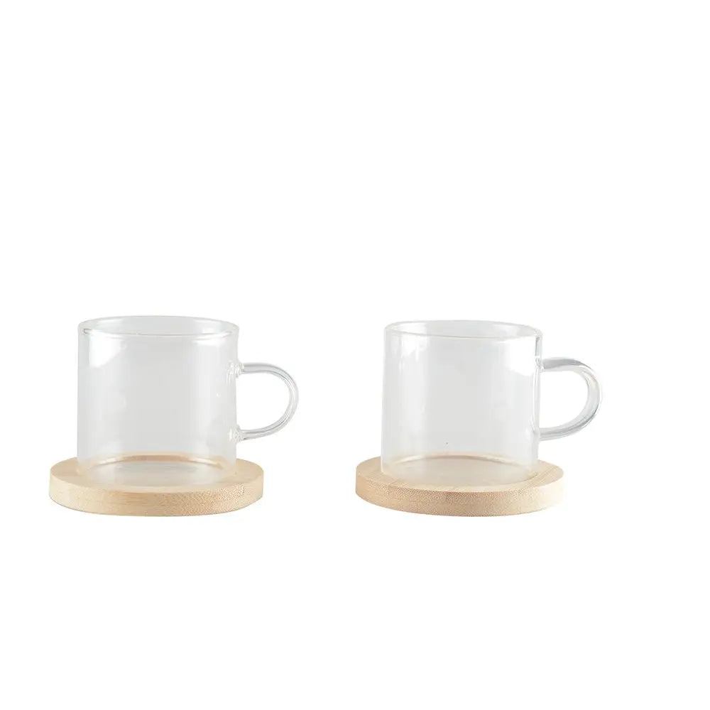 Tasses à thé avec sous-tasses en bambou - lot de 2 AULICA