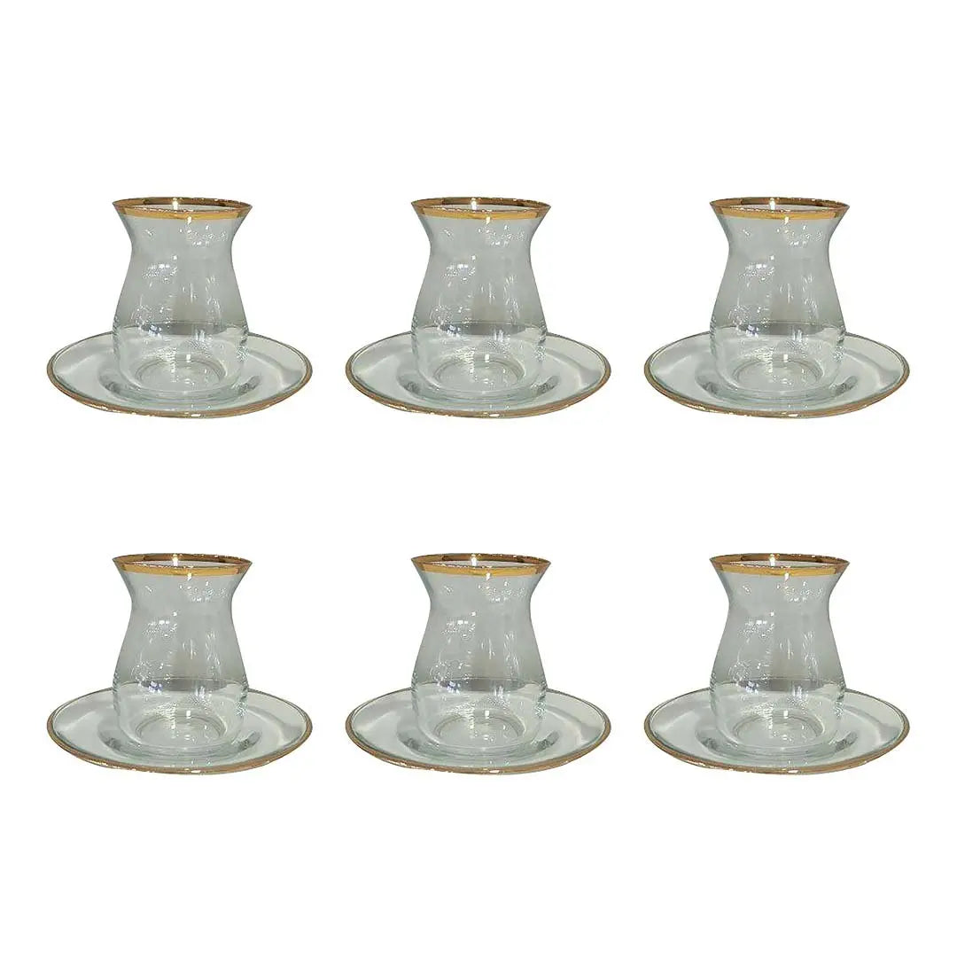 Tasses à thé filet doré - lot de 6 AULICA