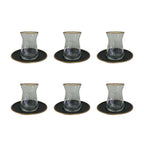 Tasses à thé noir et or - lot de 6 AULICA