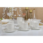 Tasses café 90ml plumetis doré - lot de 6 AULICA