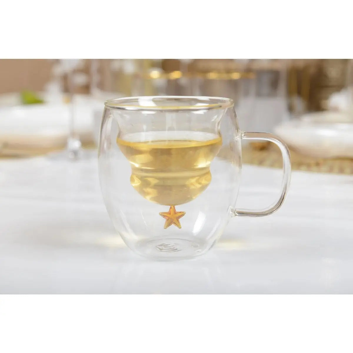 Tasses double paroi étoile dorée 250ml - lot de 2 AULICA