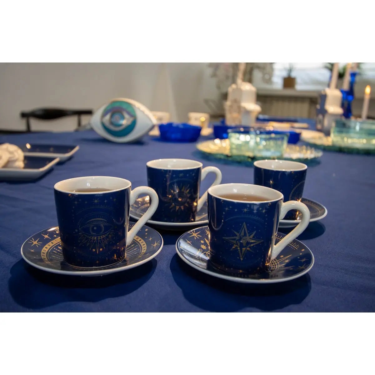 Tasses et sous-tasses Astres - lot de 4 AULICA