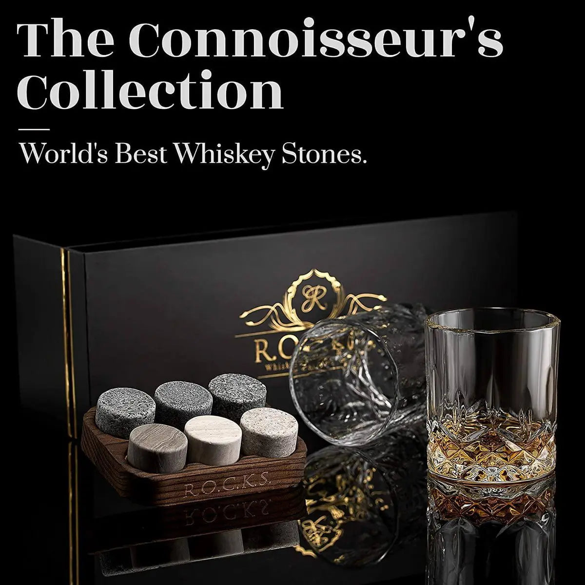 The Connoisseur's Set - Signature Whiskey Glass Edition ROCKS Whiskey Chilling Stones