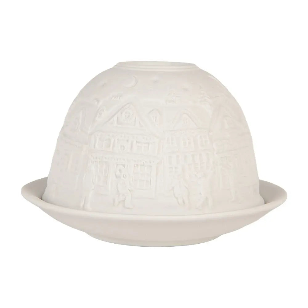 Thé-Light Portez Ø Houses en porcelaine blanche de 12x8 cm Clayre & Eef.