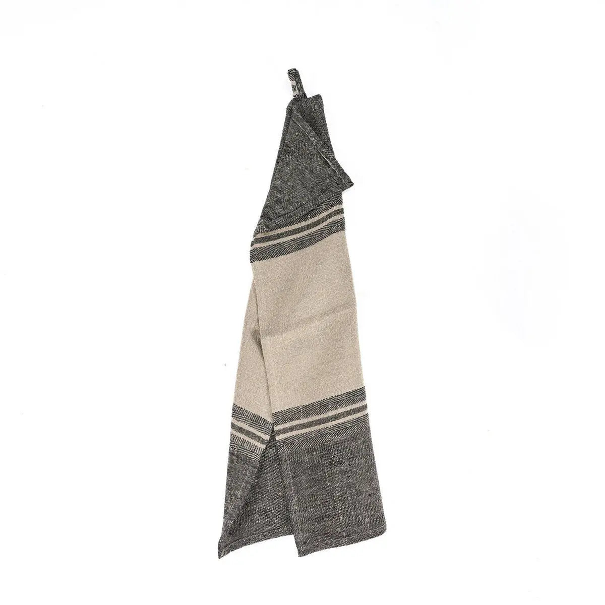 Torchon de Cuisine The Linen Dash - Noir Naturel - 50x70 Bazar Bizar Living