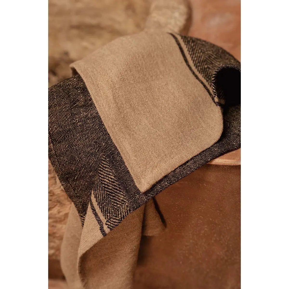 Torchon de Cuisine The Linen Moody - Noir Naturel - 50x70 Bazar Bizar Living