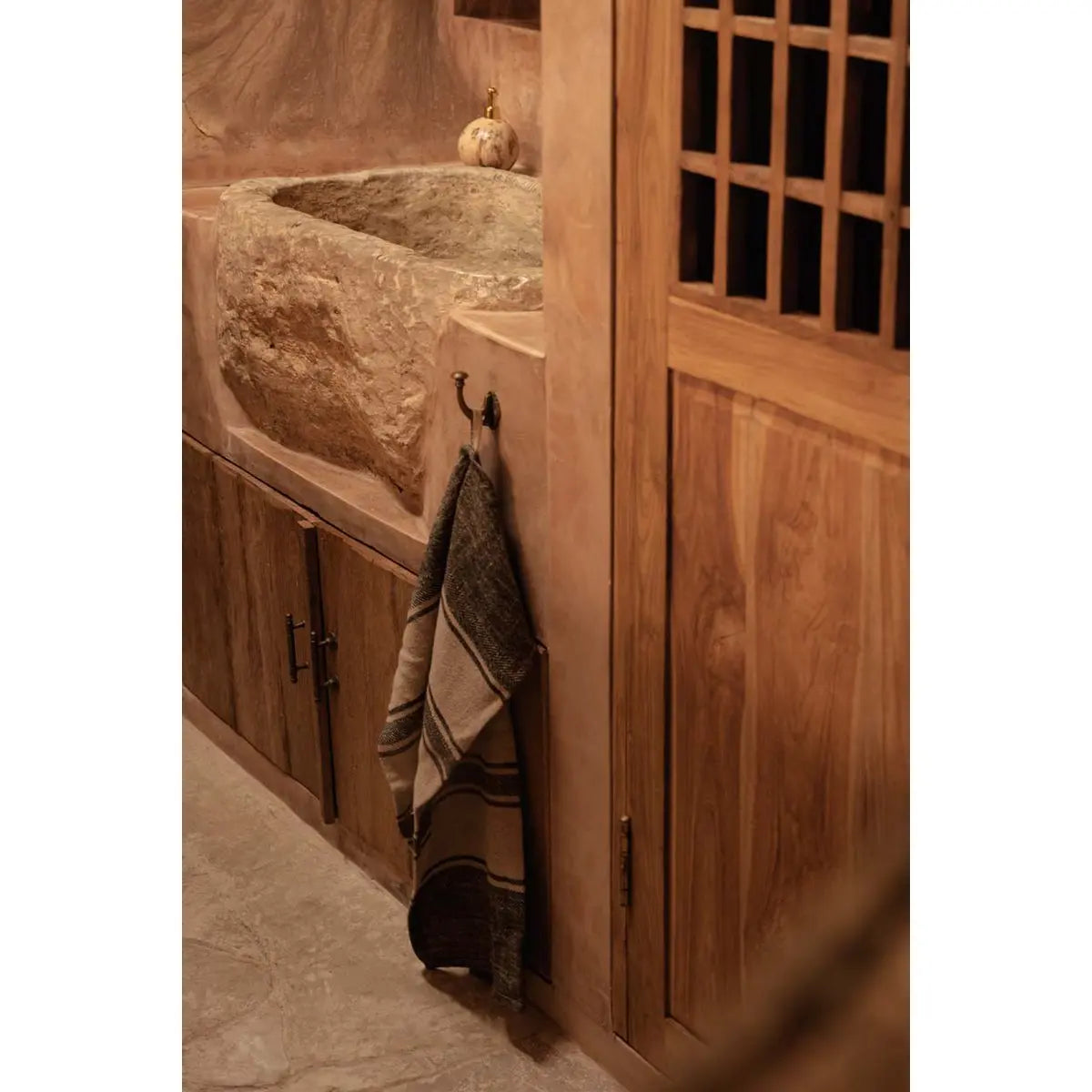 Torchon de Cuisine The Linen Smudge - Noir Naturel - 50x70 Bazar Bizar Living