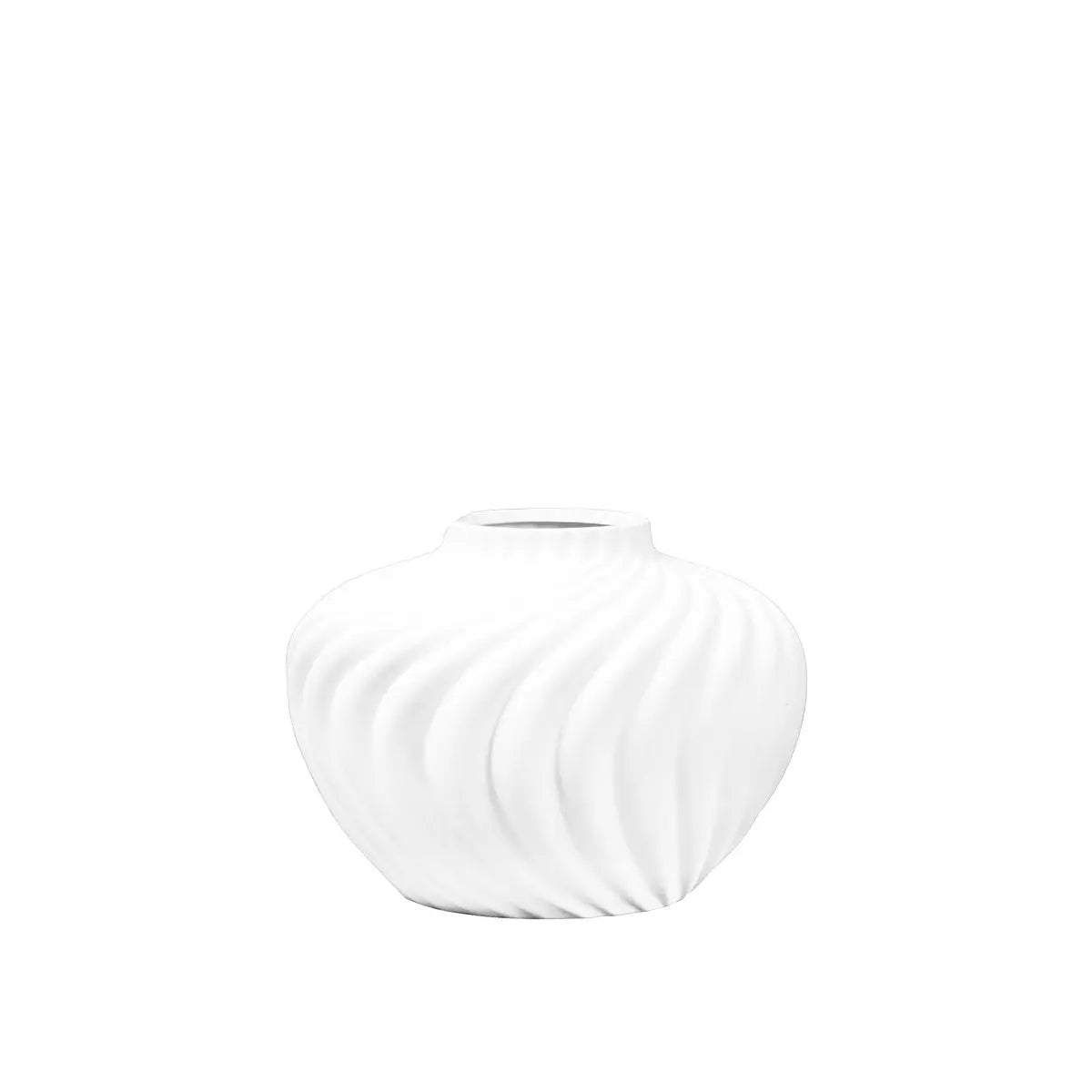 Vase blanc rond chantilly en polyrésine 30x30x22cm AULICA
