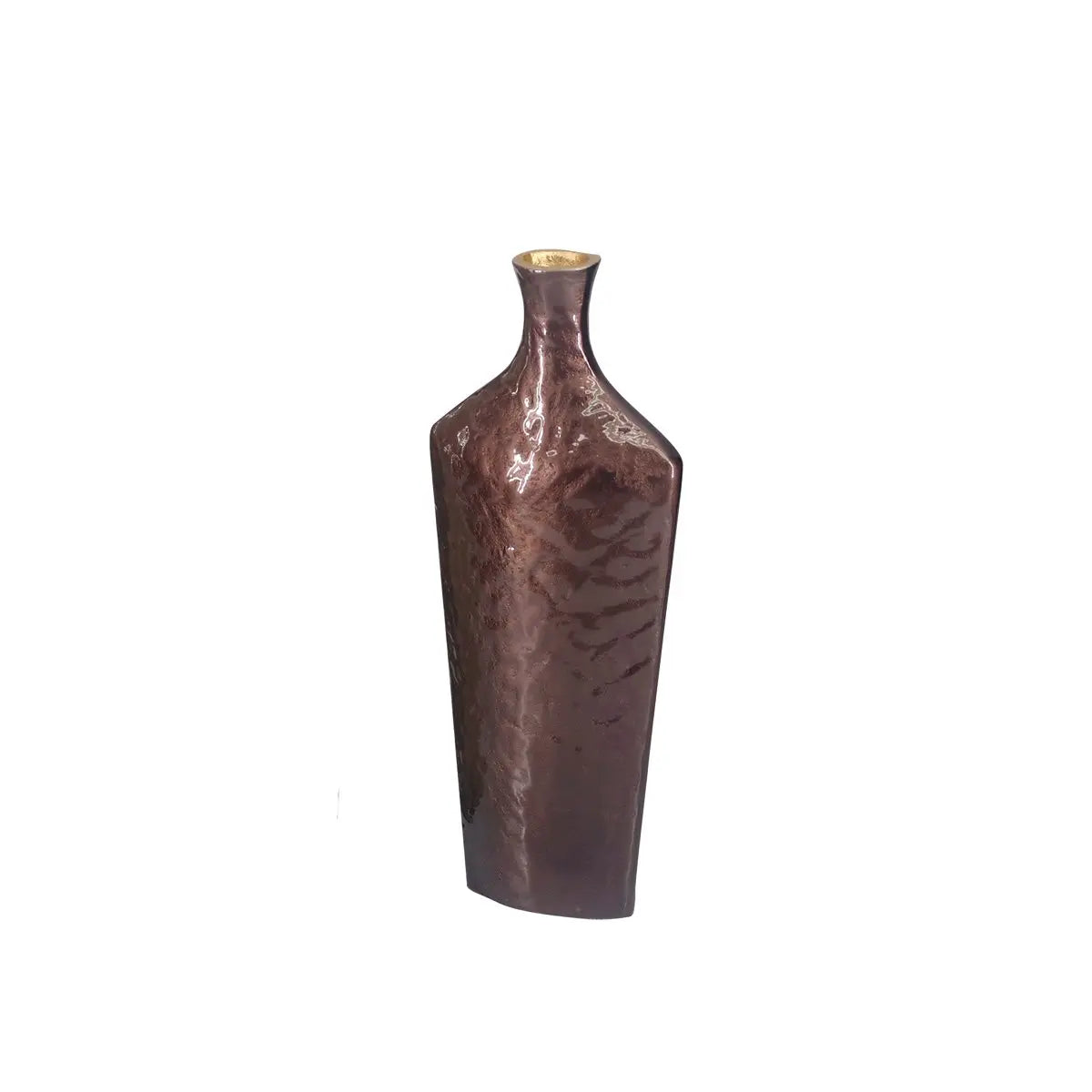 Vase marron en aluminium 17x8x40.5cm AULICA
