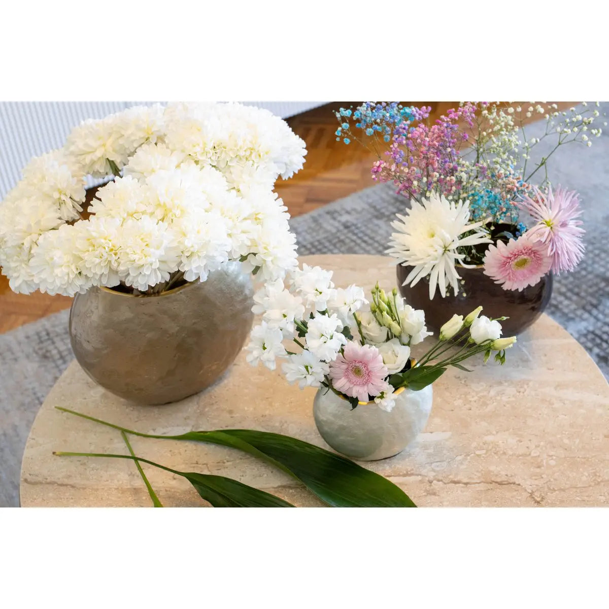 Vase ovale sable 26x15.5x22cm AULICA