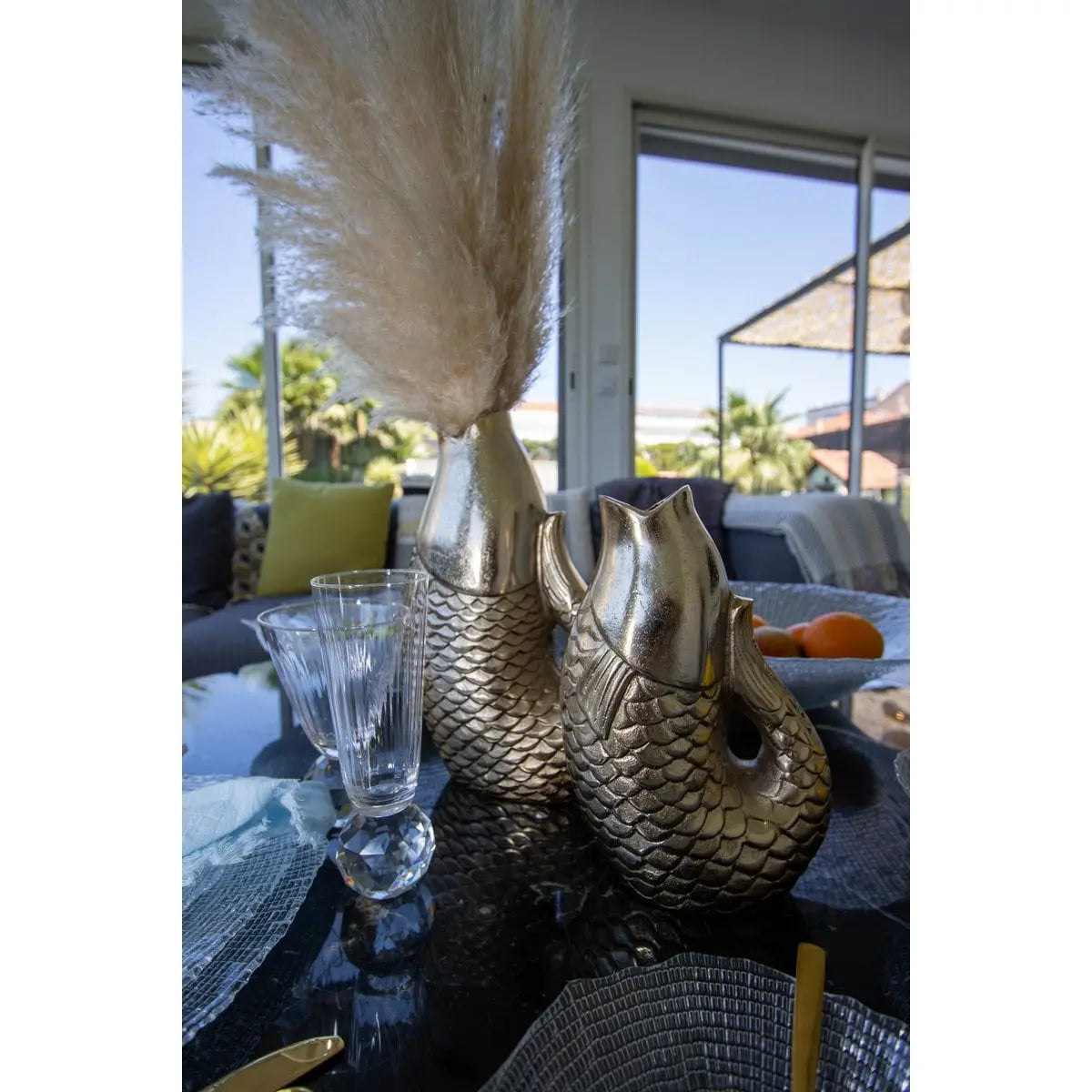 Vase poisson doré 20x12.5x32.5cm AULICA