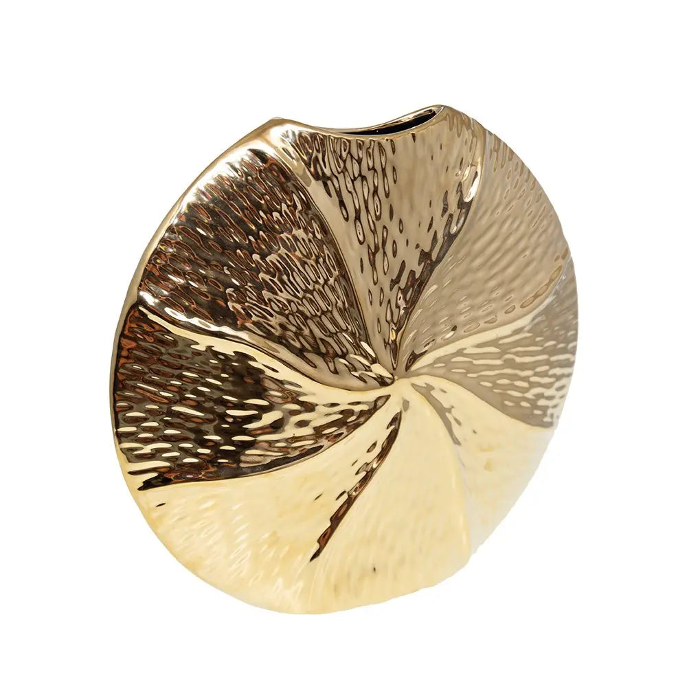 Vase spirale doré en céramique 28.5x6.5x26cm AULICA
