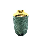 Vase vert avec bord doré 16 x 29 cm AULICA