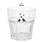 Verre à eau 200 ml verre transparent oiseaux tasse à boire Clayre & Eef.