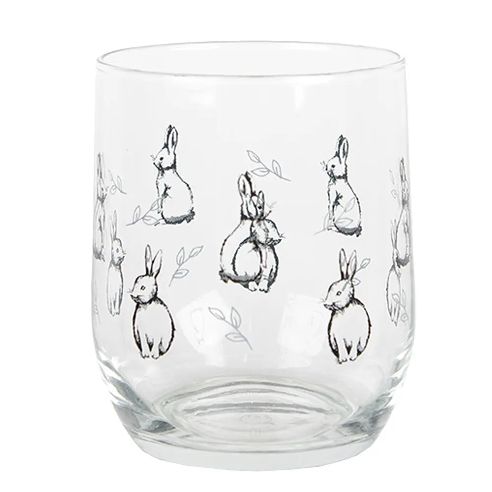Verre à eau 300 ml Verre Transparent Lapin Gobelet Clayre & Eef.