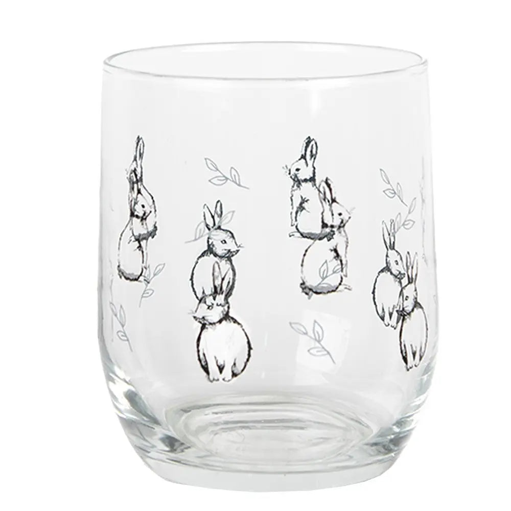 Verre à eau 300 ml Verre Transparent Lapin Gobelet Clayre & Eef.