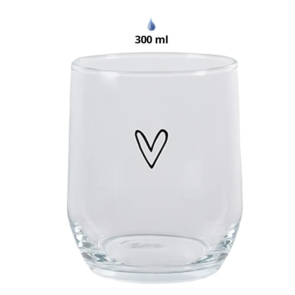 Verre à eau Coeur 300 ml Gobelet en verre transparent Clayre & Eef.