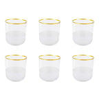 Verres à eau bas bord doré Nish  - lot de 6 AULICA
