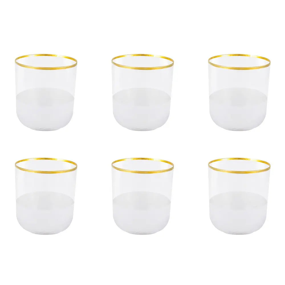 Verres à eau bas bord doré Nish  - lot de 6 AULICA