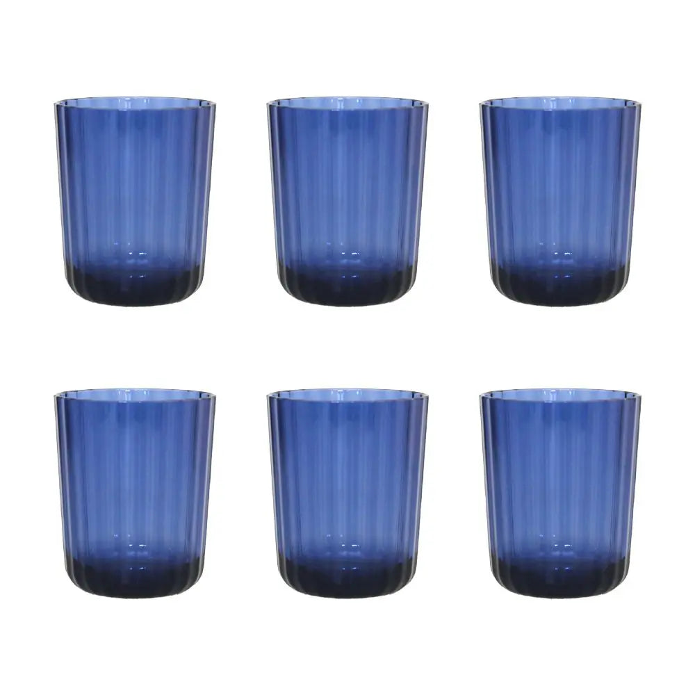 Verres à eau bleu en acrylique - lot de 6 AULICA