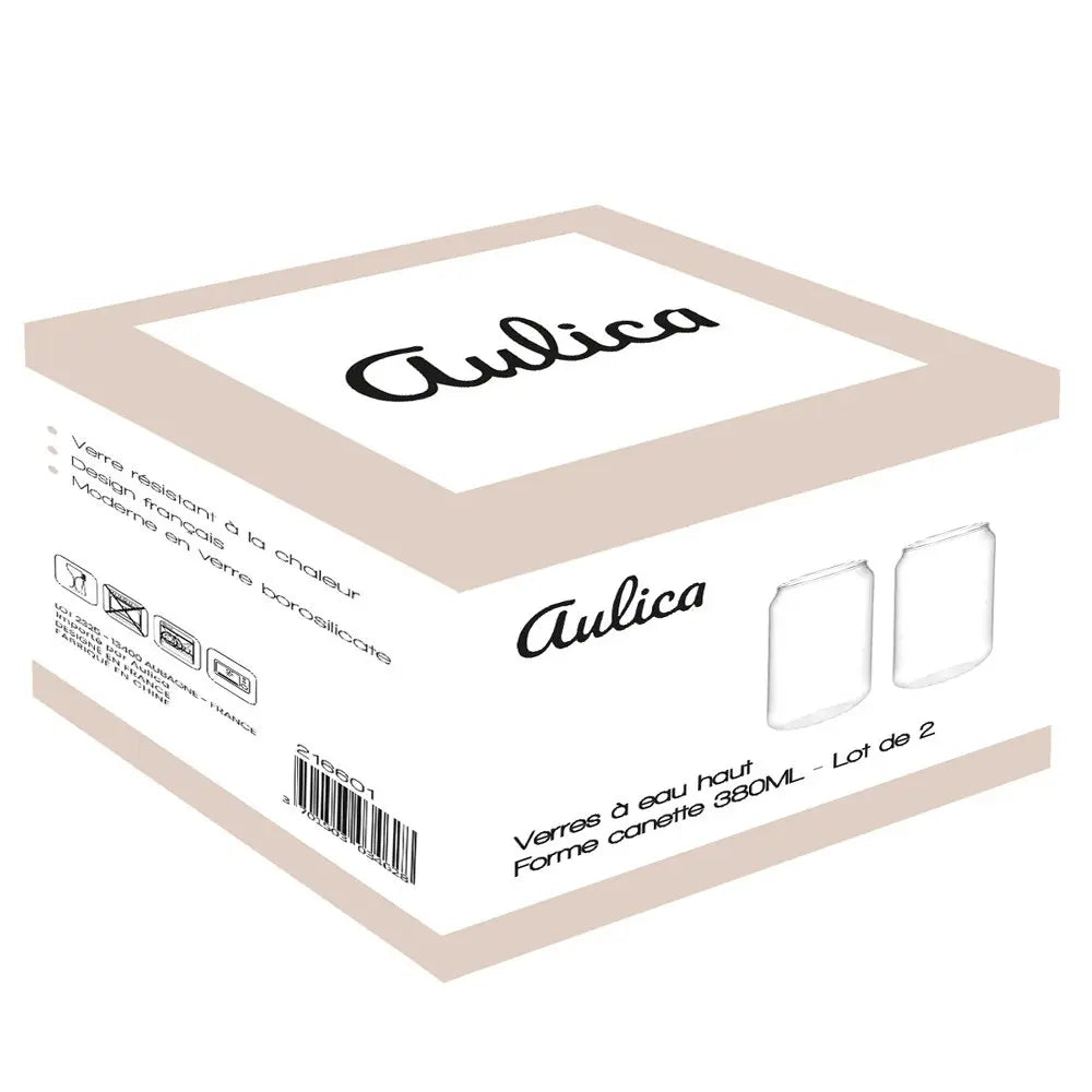 Verres à eau haut forme canette 380ml - lot de 2 AULICA