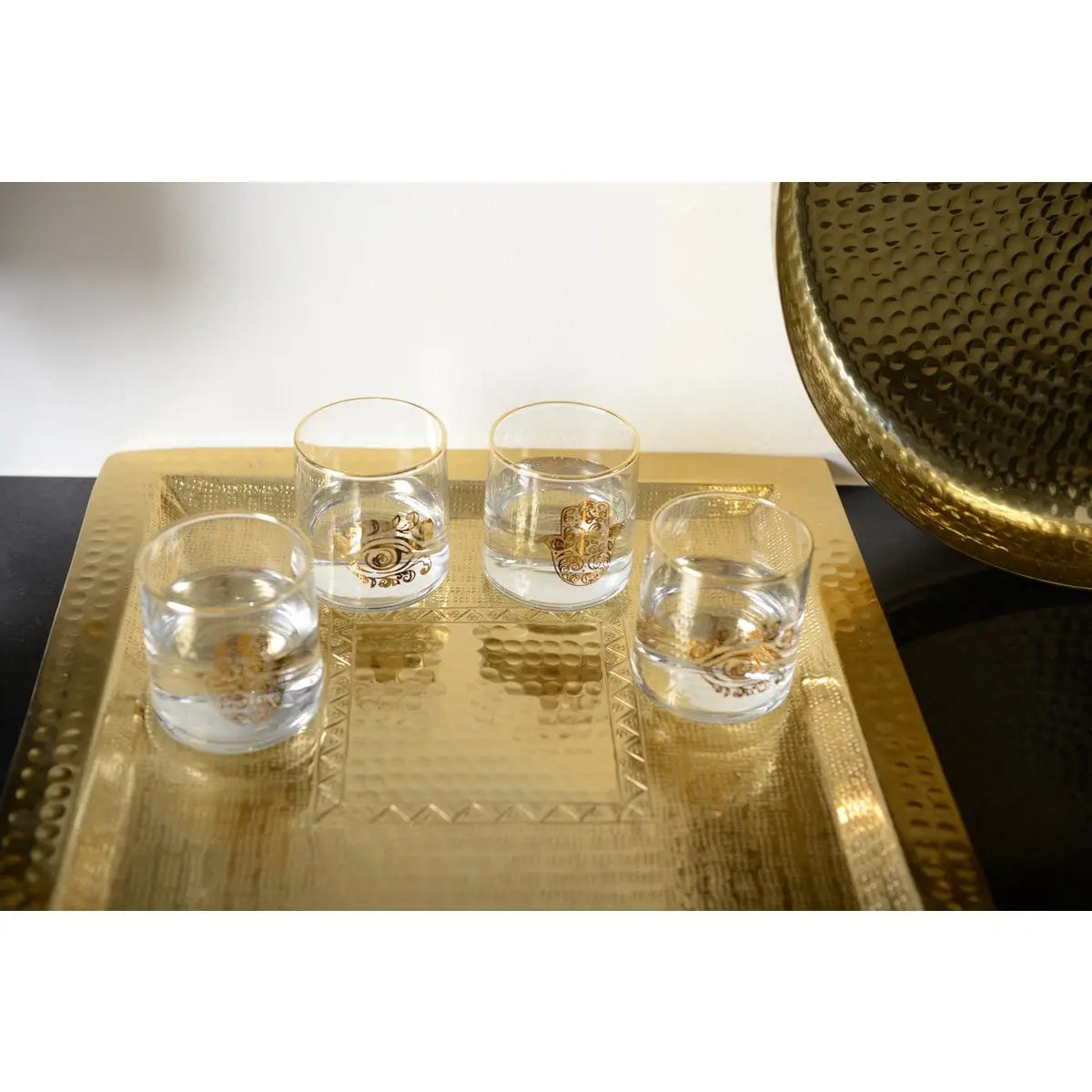 Verres à eau main de fatma et œil doré - lot de 4 AULICA