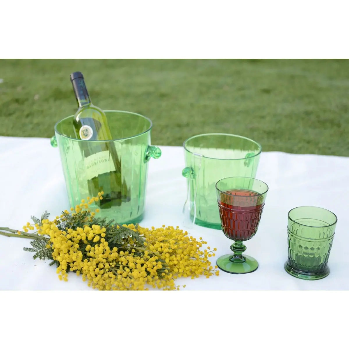 Verres à eau vert en acrylique - lot de 6 AULICA