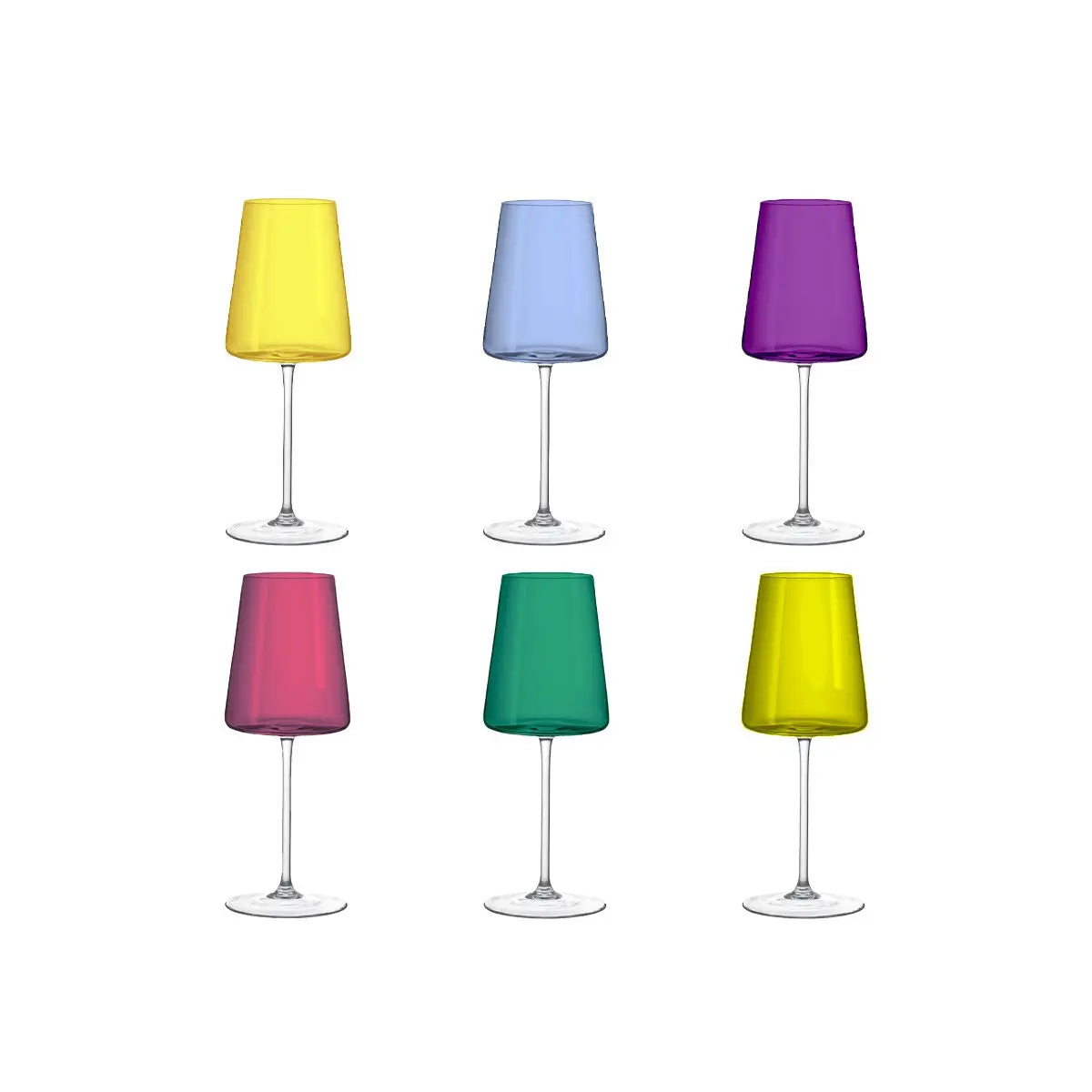Verres à vin 400ml 6 couleurs - lot de 6 AULICA