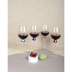 Verres à vin avec pied en diamant 4 couleurs - lot de 4 AULICA