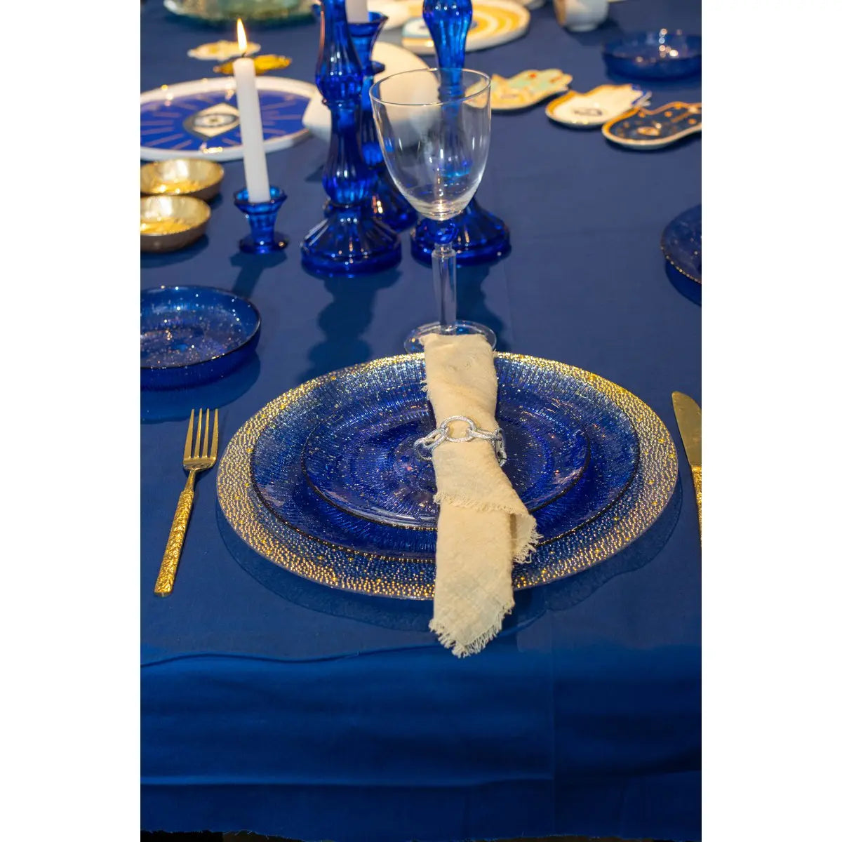Verres à vin avec pied en diamant bleu - lot de 4 AULICA