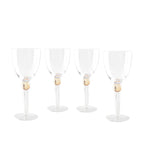 Verres à vin avec pied en diamant jaune - lot de 4 AULICA