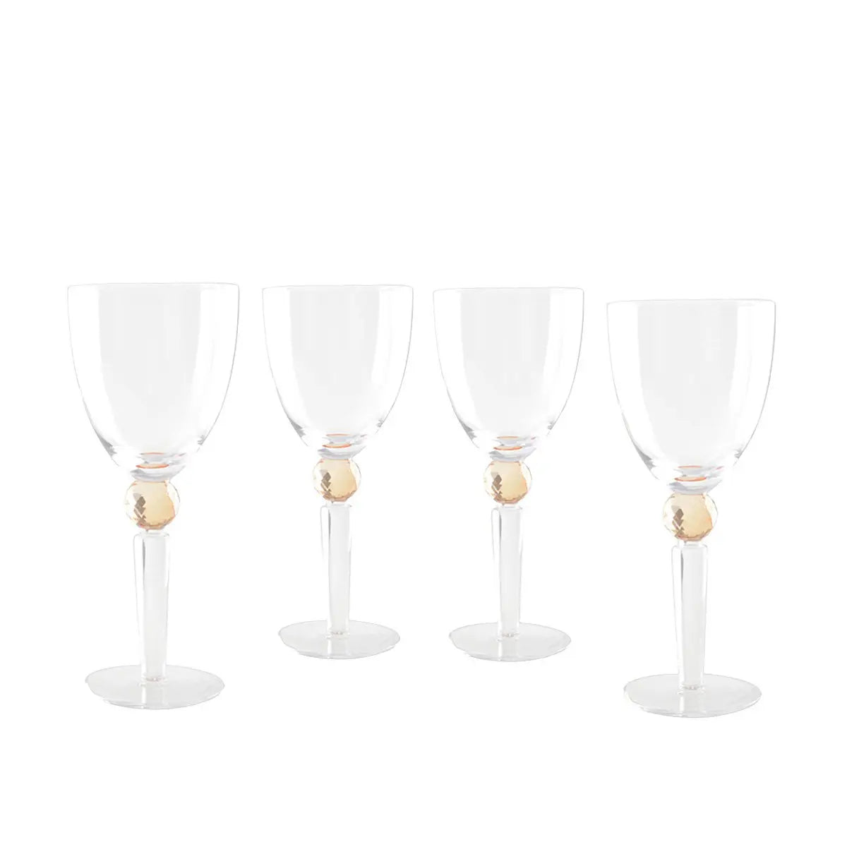 Verres à vin avec pied en diamant jaune - lot de 4 AULICA